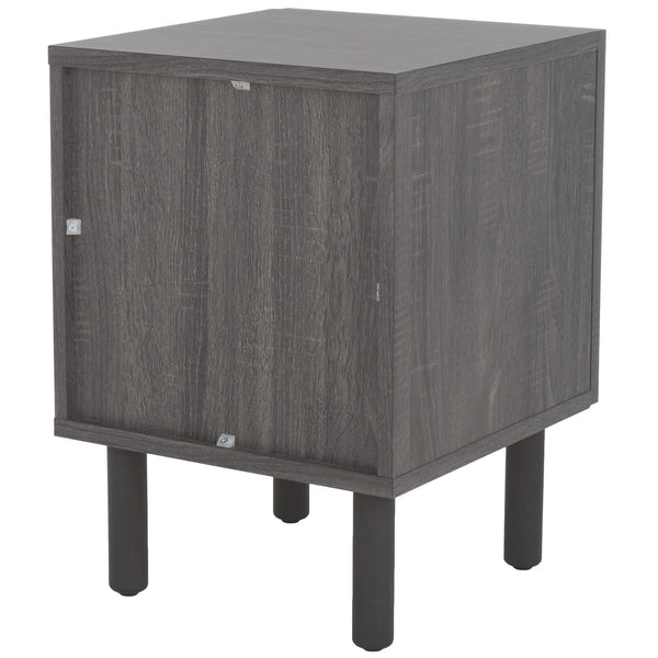 Safavieh Ophelia 1 Door Night Stand Distressed Black / Natural Wood NST9603E