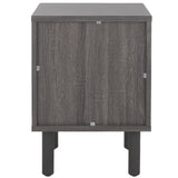 Safavieh Ophelia 1 Door Night Stand Distressed Black / Natural Wood NST9603E