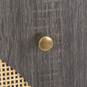 Safavieh Ophelia 1 Door Night Stand Distressed Black / Natural Wood NST9603E