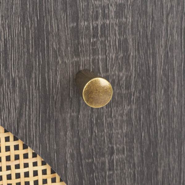 Safavieh Ophelia 1 Door Night Stand Distressed Black / Natural Wood NST9603E