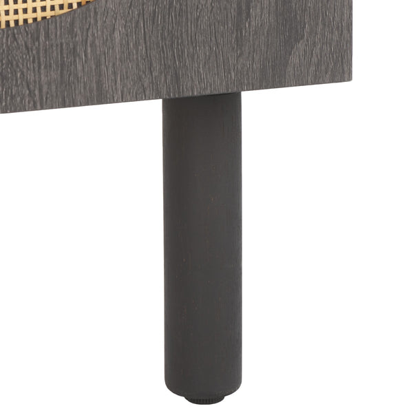 Safavieh Ophelia 1 Door Night Stand Distressed Black / Natural Wood NST9603E