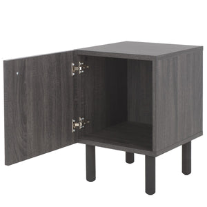 Safavieh Ophelia 1 Door Night Stand Distressed Black / Natural Wood NST9603E