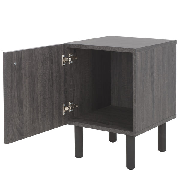 Safavieh Ophelia 1 Door Night Stand Distressed Black / Natural Wood NST9603E