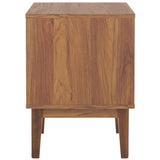 Safavieh Ceu 1 Drawer Night Stand Walnut / Gold Pb/ Mdf/ Solid Wood NST9604A