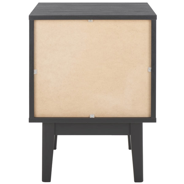 Safavieh Ceu 1 Drawer Night Stand Black/ Gold Pb/ Mdf/ Solid Wood NST9604B