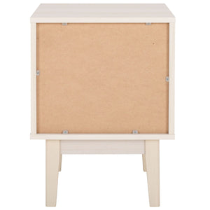 Safavieh Ceu 1 Drawer Night Stand White / Gold Pb/ Mdf/ Solid Wood NST9604C