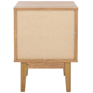 Safavieh Ceu 1 Drawer Night Stand Oak / Gold Pb/ Mdf/ Solid Wood NST9604D
