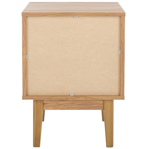Safavieh Ceu 1 Drawer Night Stand Oak / Gold Pb/ Mdf/ Solid Wood NST9604D
