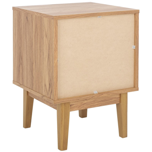Safavieh Ceu 1 Drawer Night Stand Oak / Gold Pb/ Mdf/ Solid Wood NST9604D