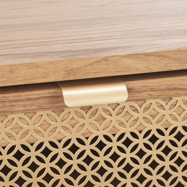 Safavieh Ceu 1 Drawer Night Stand Oak / Gold Pb/ Mdf/ Solid Wood NST9604D