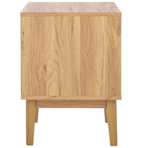 Safavieh Ceu 1 Drawer Night Stand Oak / Gold Pb/ Mdf/ Solid Wood NST9604D
