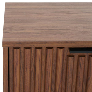 Safavieh Lylia 2-Drawer Nightstand - Contemporary Walnut Finish With Sleek Metal Accents For Modern Bedrooms Walnut / Black Legs / Black Handle NST9605A