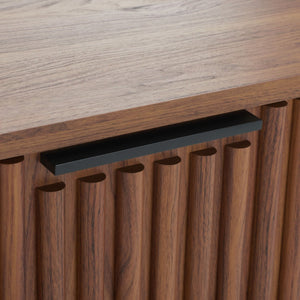 Safavieh Lylia 2-Drawer Nightstand - Contemporary Walnut Finish With Sleek Metal Accents For Modern Bedrooms Walnut / Black Legs / Black Handle NST9605A