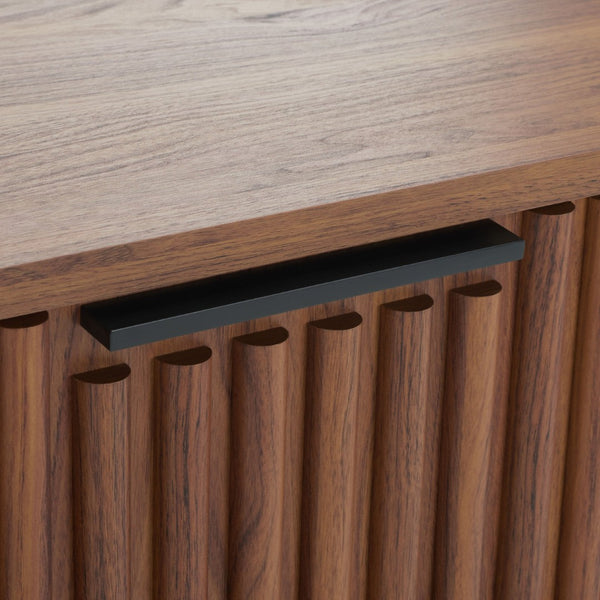 Safavieh Lylia 2-Drawer Nightstand - Contemporary Walnut Finish With Sleek Metal Accents For Modern Bedrooms Walnut / Black Legs / Black Handle NST9605A
