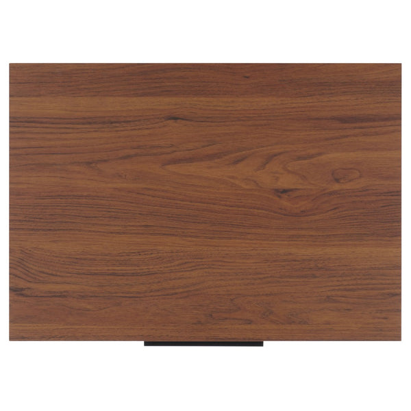 Safavieh Lylia 2-Drawer Nightstand - Contemporary Walnut Finish With Sleek Metal Accents For Modern Bedrooms Walnut / Black Legs / Black Handle NST9605A