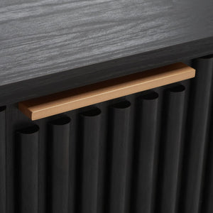 Safavieh Lylia 2-Drawer Nightstand - Contemporary Walnut Finish With Sleek Metal Accents For Modern Bedrooms Black / Black Legs / Gold Handle NST9605B