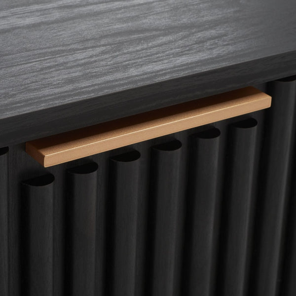 Safavieh Lylia 2-Drawer Nightstand - Contemporary Walnut Finish With Sleek Metal Accents For Modern Bedrooms Black / Black Legs / Gold Handle NST9605B