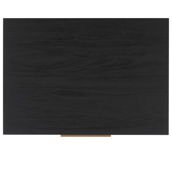 Safavieh Lylia 2-Drawer Nightstand - Contemporary Walnut Finish With Sleek Metal Accents For Modern Bedrooms Black / Black Legs / Gold Handle NST9605B