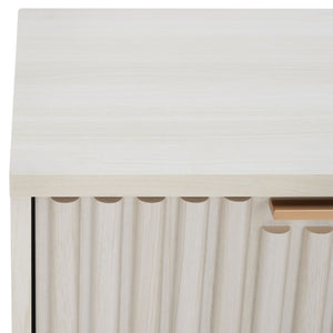 Safavieh Lylia 2-Drawer Nightstand - Contemporary Walnut Finish With Sleek Metal Accents For Modern Bedrooms Bleached White / Gold Legs / Gold Handle NST9605C