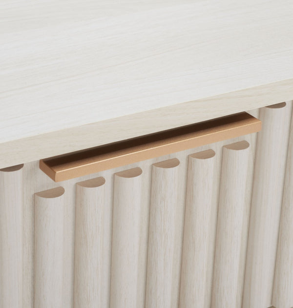Safavieh Lylia 2-Drawer Nightstand - Contemporary Walnut Finish With Sleek Metal Accents For Modern Bedrooms Bleached White / Gold Legs / Gold Handle NST9605C