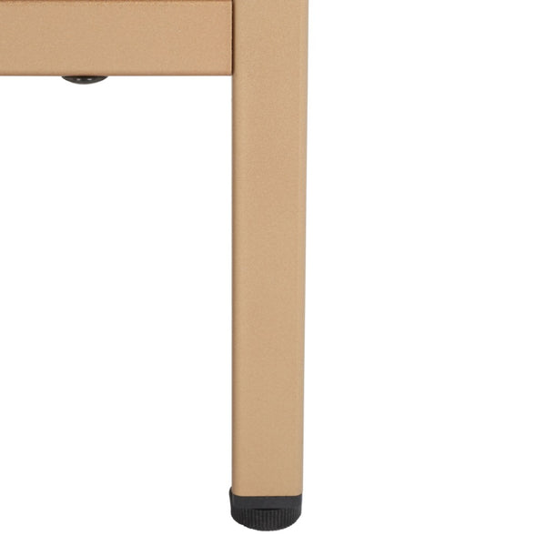 Safavieh Lylia 2-Drawer Nightstand - Contemporary Walnut Finish With Sleek Metal Accents For Modern Bedrooms Bleached White / Gold Legs / Gold Handle NST9605C