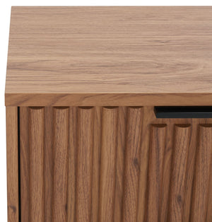 Safavieh Lylia 2-Drawer Nightstand - Contemporary Walnut Finish With Sleek Metal Accents For Modern Bedrooms Oak / Black Legs / Black Handle NST9605D