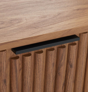 Safavieh Lylia 2-Drawer Nightstand - Contemporary Walnut Finish With Sleek Metal Accents For Modern Bedrooms Oak / Black Legs / Black Handle NST9605D