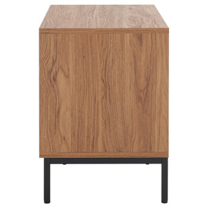 Safavieh Lylia 2-Drawer Nightstand - Contemporary Walnut Finish With Sleek Metal Accents For Modern Bedrooms Oak / Black Legs / Black Handle NST9605D