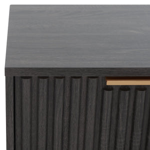 Safavieh Lylia 2-Drawer Nightstand - Contemporary Walnut Finish With Sleek Metal Accents For Modern Bedrooms Distressed Black / Gold Legs / Gold Handle NST9605E