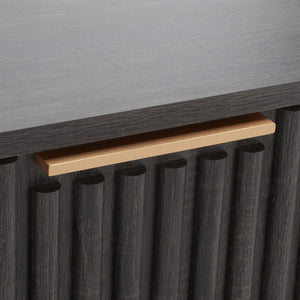 Safavieh Lylia 2-Drawer Nightstand - Contemporary Walnut Finish With Sleek Metal Accents For Modern Bedrooms Distressed Black / Gold Legs / Gold Handle NST9605E
