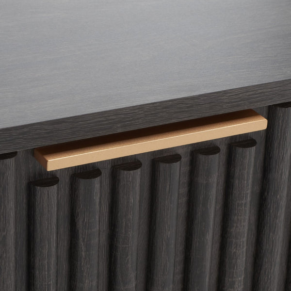 Safavieh Lylia 2-Drawer Nightstand - Contemporary Walnut Finish With Sleek Metal Accents For Modern Bedrooms Distressed Black / Gold Legs / Gold Handle NST9605E