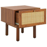 Safavieh Aino 1 Drawer Nightstand Walnut NST9606A