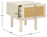 Safavieh Aino 1 Drawer Nightstand White 15.4" x 16.2" x 15.7"