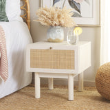 Safavieh Aino 1 Drawer Nightstand White 15.4" x 16.2" x 15.7"