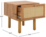 Safavieh Aino 1 Drawer Nightstand Oak 15.4" x 16.2" x 15.7"