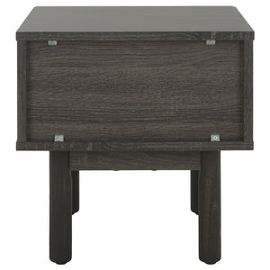 Safavieh Aino 1 Drawer Nightstand Distressed Black 15.4" x 16.2" x 15.7"