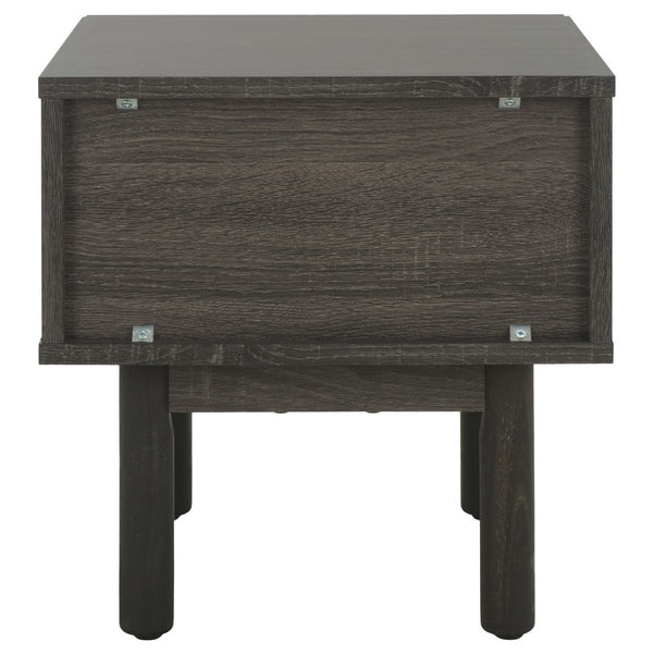 Safavieh Aino 1 Drawer Nightstand Distressed Black 15.4" x 16.2" x 15.7"