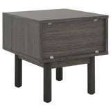 Safavieh Aino 1 Drawer Nightstand Distressed Black 15.4" x 16.2" x 15.7"