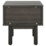 Safavieh Aino 1 Drawer Nightstand Distressed Black 15.4" x 16.2" x 15.7"