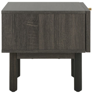 Safavieh Aino 1 Drawer Nightstand Distressed Black 15.4" x 16.2" x 15.7"