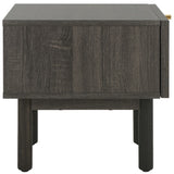 Safavieh Aino 1 Drawer Nightstand Distressed Black 15.4" x 16.2" x 15.7"