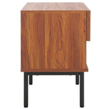 Safavieh Axelle 1 Drawer Nightstand Walnut / Black Legs / Black Handle 21.7" x 15.4" x 22.6"