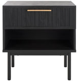 Safavieh Axelle 1 Drawer Nightstand Black/ Black Legs / Gold Handle 21.7" x 15.4" x 22.6"