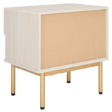 Safavieh Axelle 1 Drawer Nightstand White / Gold Legs / Gold Handle 21.7" x 15.4" x 22.6"