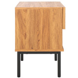 Safavieh Axelle 1 Drawer Nightstand Oak / Black Legs / Black Handle 21.7" x 15.4" x 22.6"