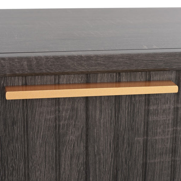 Safavieh Axelle 1 Drawer Nightstand Distressed Black / Gold Legs / Gold Handle 21.7" x 15.4" x 22.6"