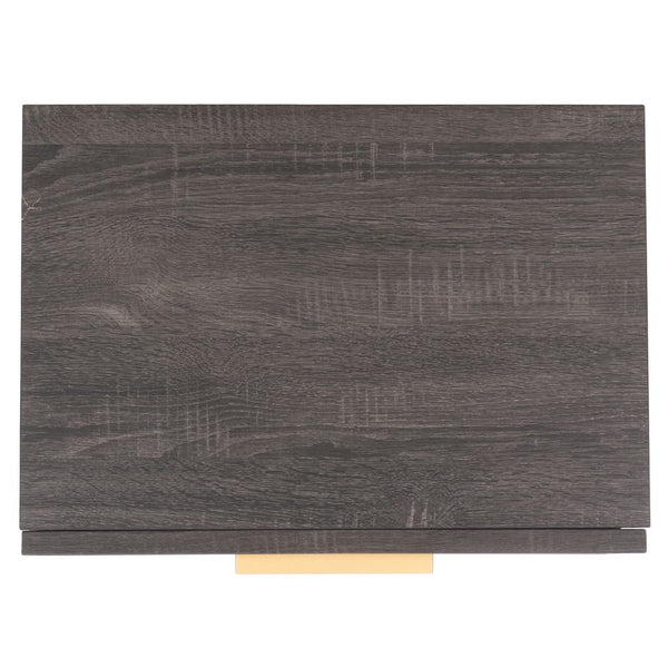 Safavieh Axelle 1 Drawer Nightstand Distressed Black / Gold Legs / Gold Handle 21.7" x 15.4" x 22.6"