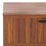 Safavieh Axelle 2 Drawer Nightstand Walnut / Black Legs / Black Handle NST9608A