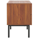 Safavieh Axelle 2 Drawer Nightstand Walnut / Black Legs / Black Handle NST9608A