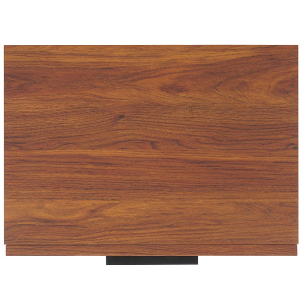 Safavieh Axelle Modern 2 Drawer Nightstand - Stylish Walnut Finish With Sleek Metal Legs For Bedroom Elegance Walnut / Black Legs / Black Handle NST9608A